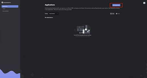 Discord new application screenshot