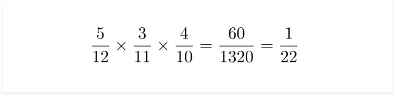 Equation for odds of pulling specific colored marbles