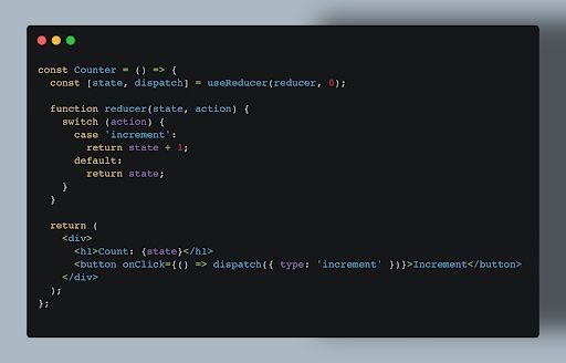 useReducer example code. 