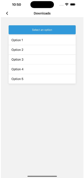 React Native dropdown inline method