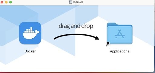 drag and drop docker to download it in applications