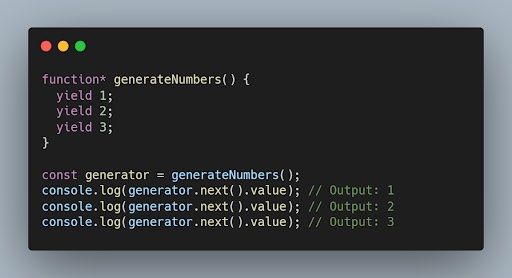 JavaScript generator function code example.