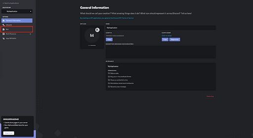 discord general information page after sign up