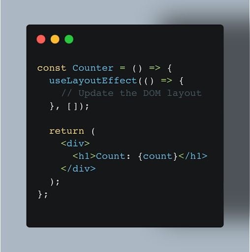 useLayouteffect hook example.