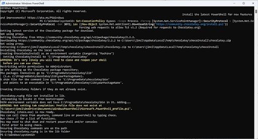 Windows Powershell code to install Chocolatey