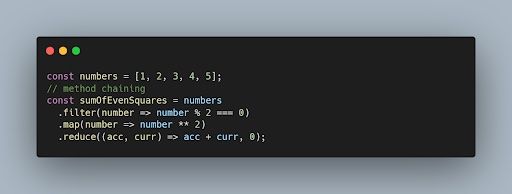 JavaScript code for filter() method with chain methods