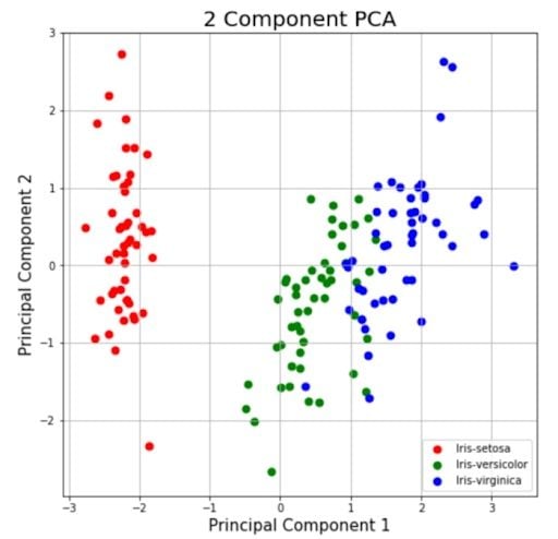 two component PCA graph