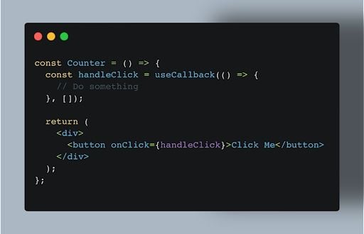 useCallback hook example. 