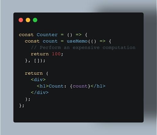 useMemo() hook example code.