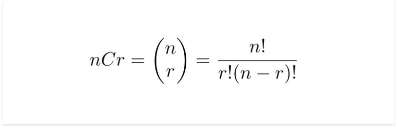 binomial coefficients equation