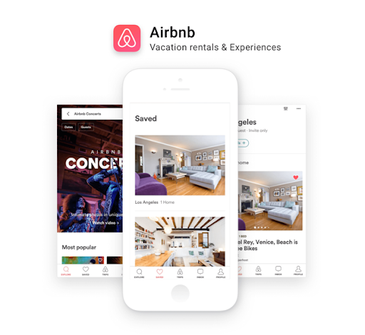 user centered design screenshot of Airbnb app homepage