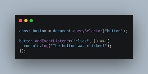 addEventListener() callback function code example