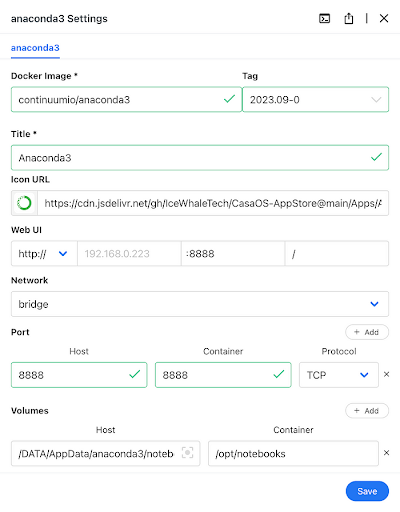 Container setting pages.
