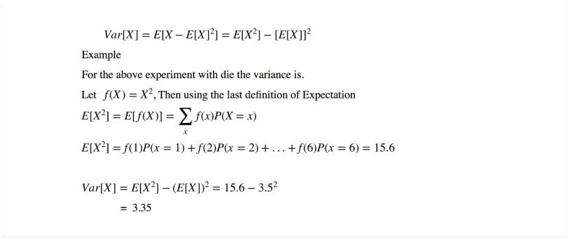 Variance example.