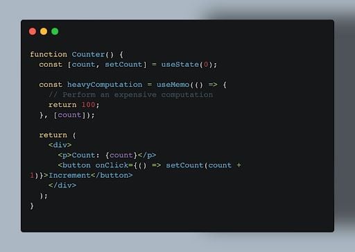 useMemo hook example code.