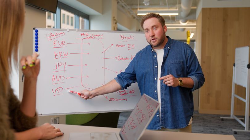 Cainen demonstrates seamless money movement within Airwallex’s multi-currency account.