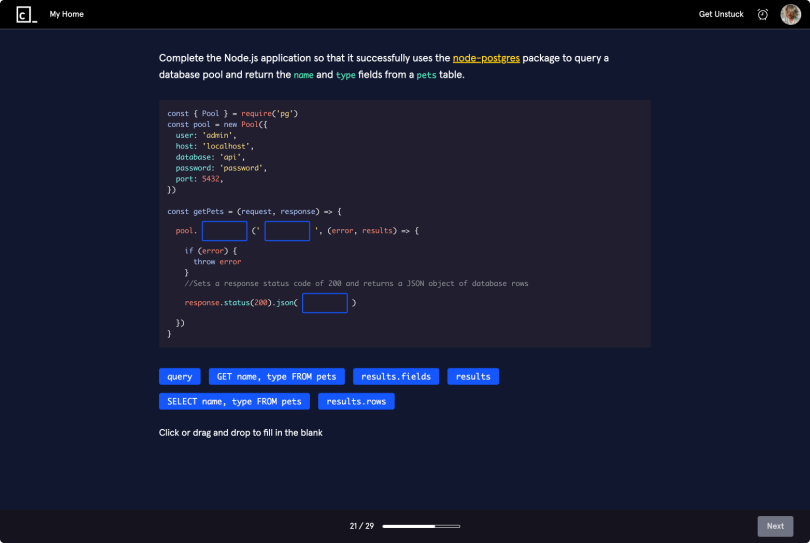 picture of codecademy platform