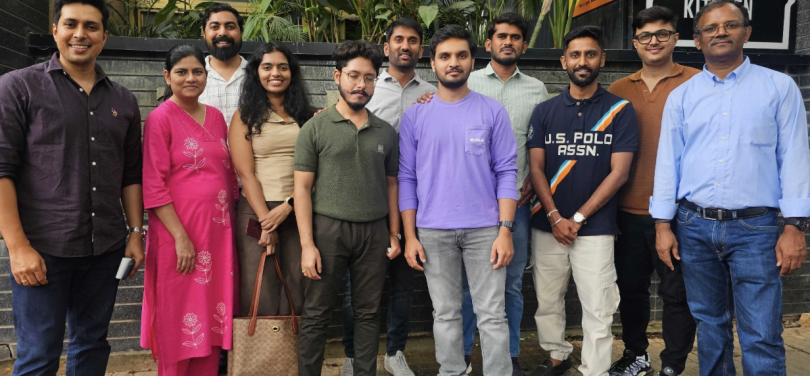 GitLab team members posing for a group photo. 