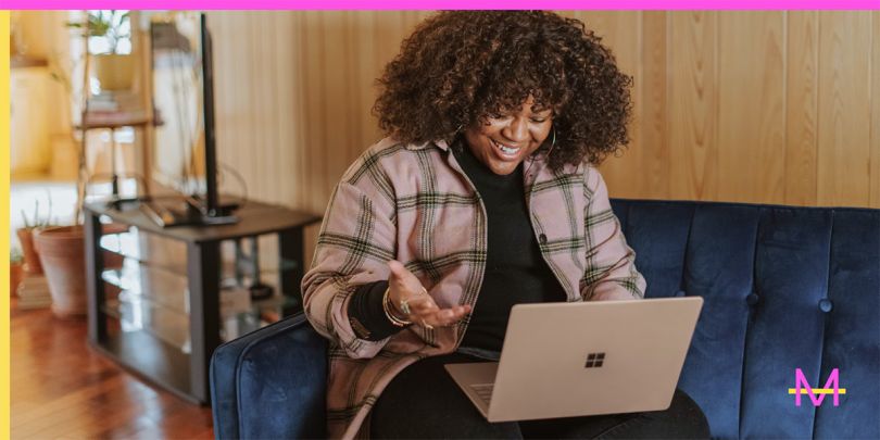 MarketHire team member working form home on a laptop