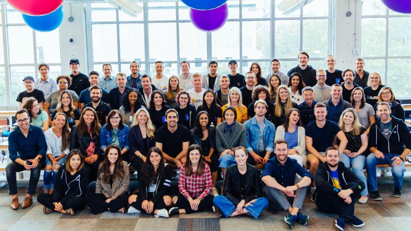 NextRoll team members pose for a group photo.