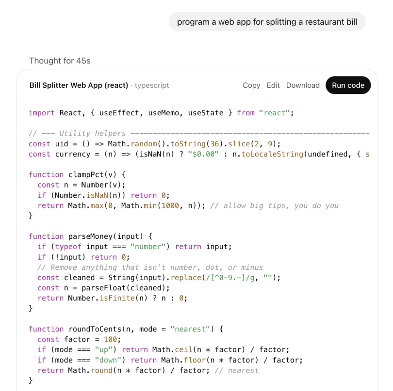 ChatGPT writing code 