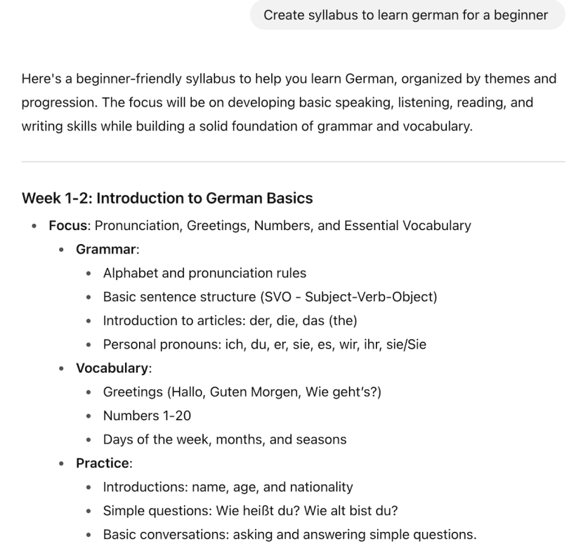 ChatGPT creates syllabus