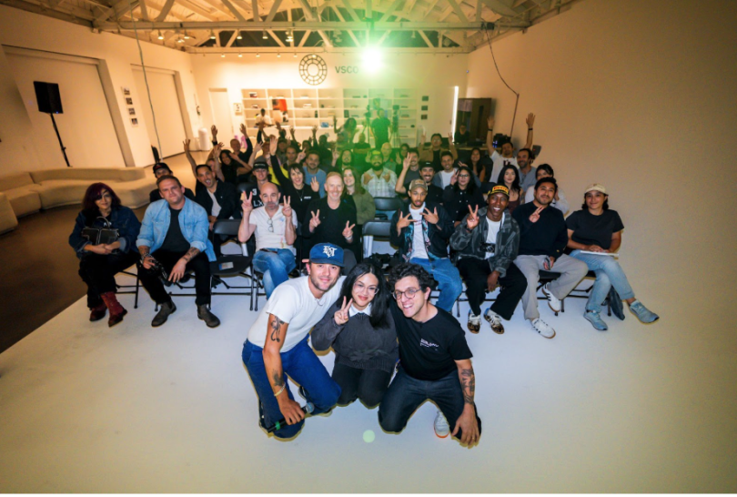 A group photo of a VSCO event as taken from the front of the room to show the audience. 