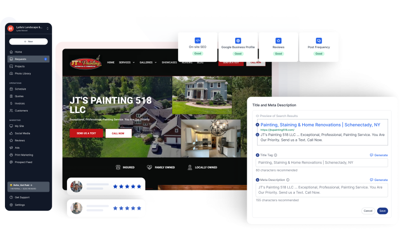 An image depicting a website that was made for a customer using Topline Pro’s platform