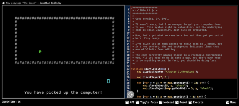 Screenshot of Untrusted game. 