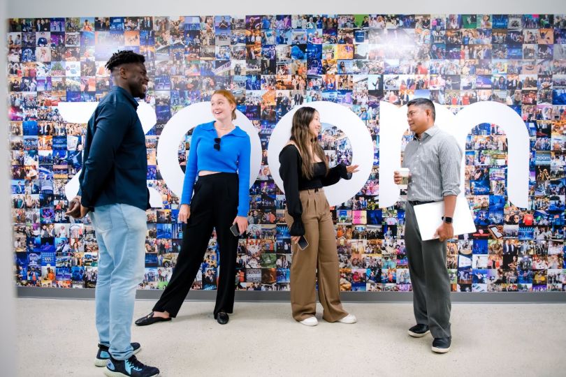 The Zoom team at the office