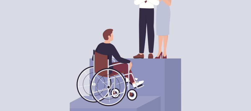 A person unable to join coworkers due to their ableist attitudes.