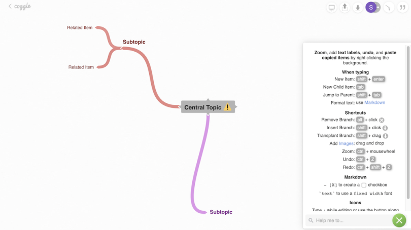 coggle mind mapping software tools