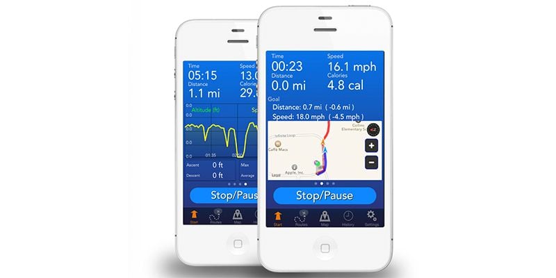 A screenshot of the GPS Tracks GPS App.