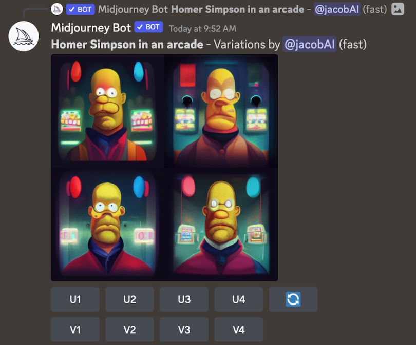 Midjourney Homer Simpson variations