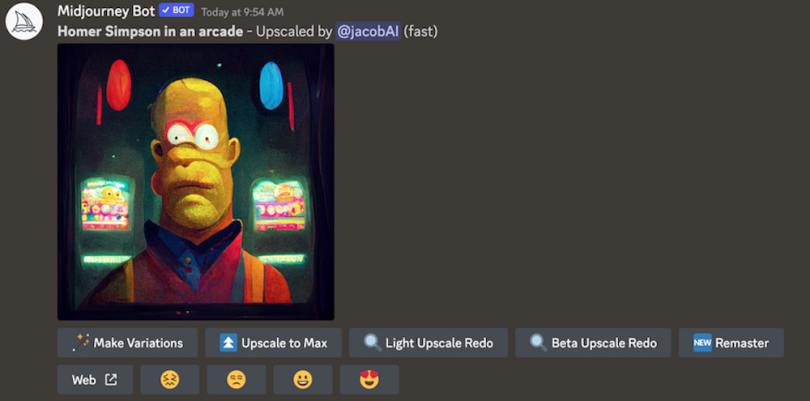 Midjourney Homer Simpson with upscaling
