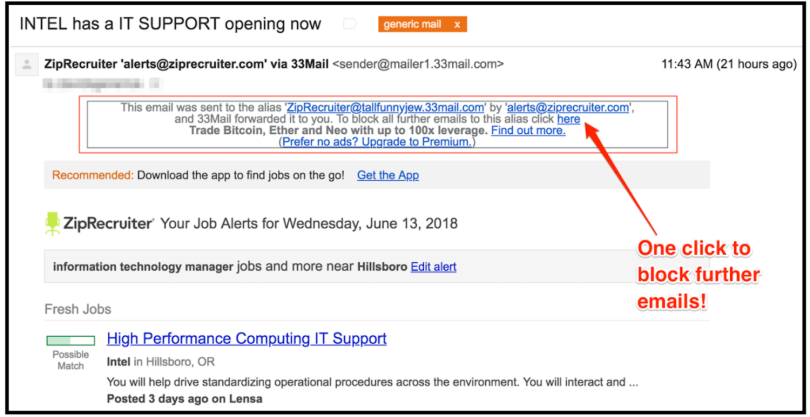 A screenshot of a spam email