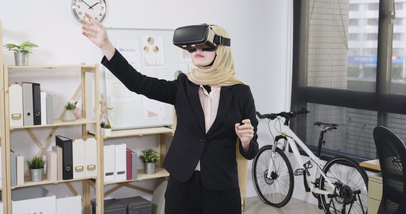 A person in a VR headset