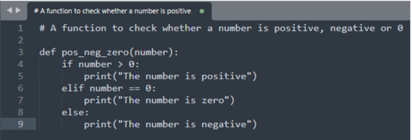 A snippet of Python code