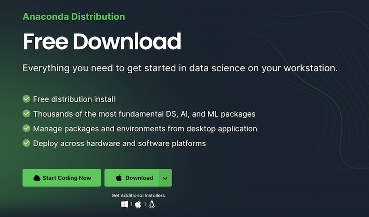 The Anaconda Distribution download page