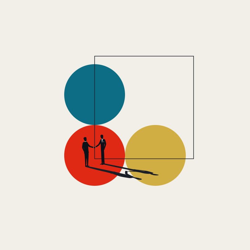 An artistic rendering of cross-functional collaboration.&nbsp;