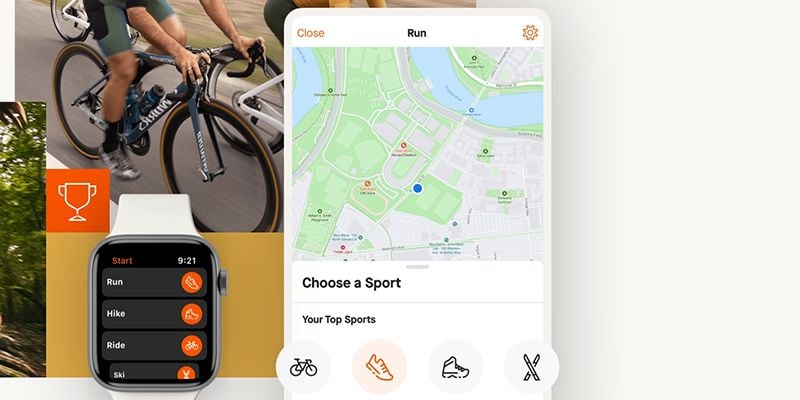 A screenshot of the Strava GPS App.