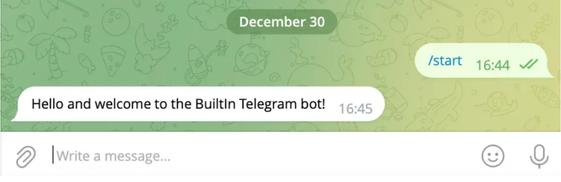 A screenshot of the Telegram app