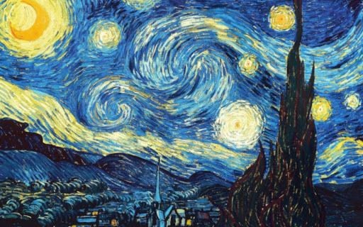 Gaussian blur image of Vincent van Gogh’s The Starry Night