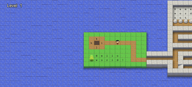 A screenshot of the Vim Adventures Game.