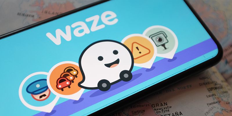 A screenshot of the Waze GPS App.