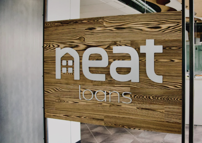sign at neat loans office