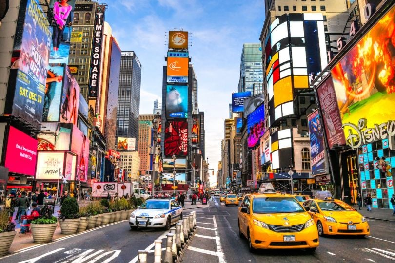 A street view of Times Square.