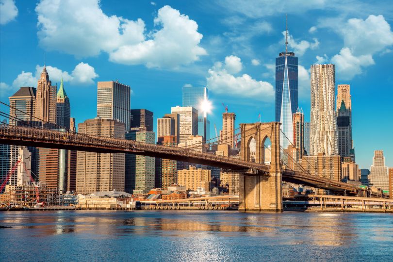 A photo of a bridge in New York.