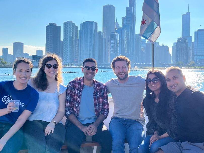 An image of the oak9 team at a pier. 