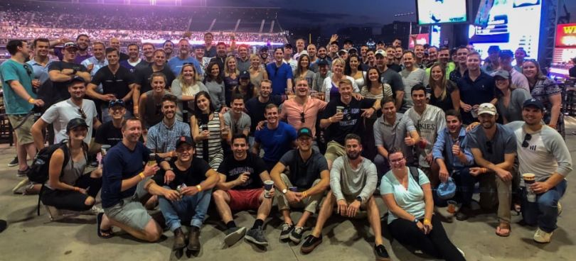 Personal Capital team at baseball game